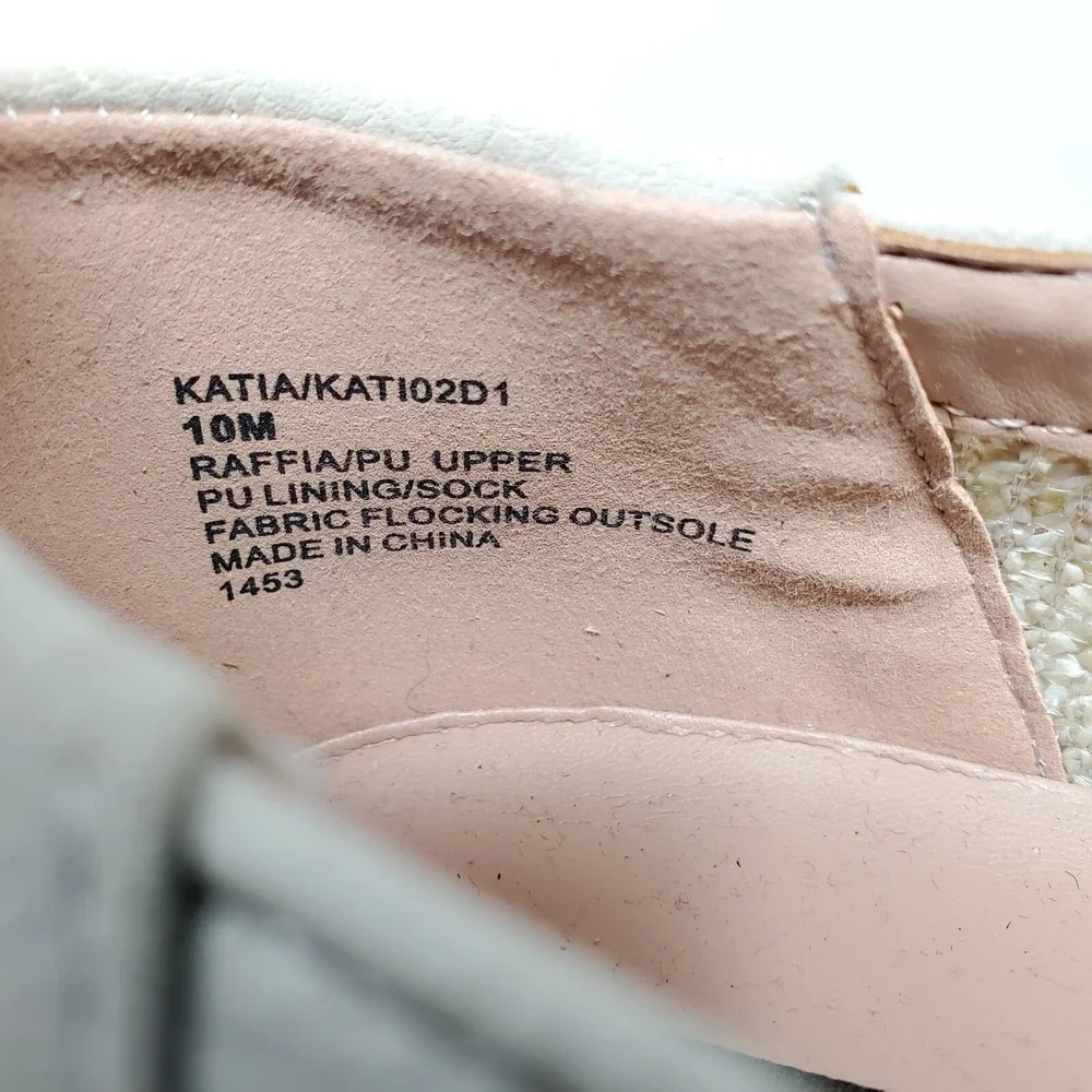 Steven by Steve Madden Katia Womens 10 Sneakers Beige Raffia Slip On Loafer Shoe
